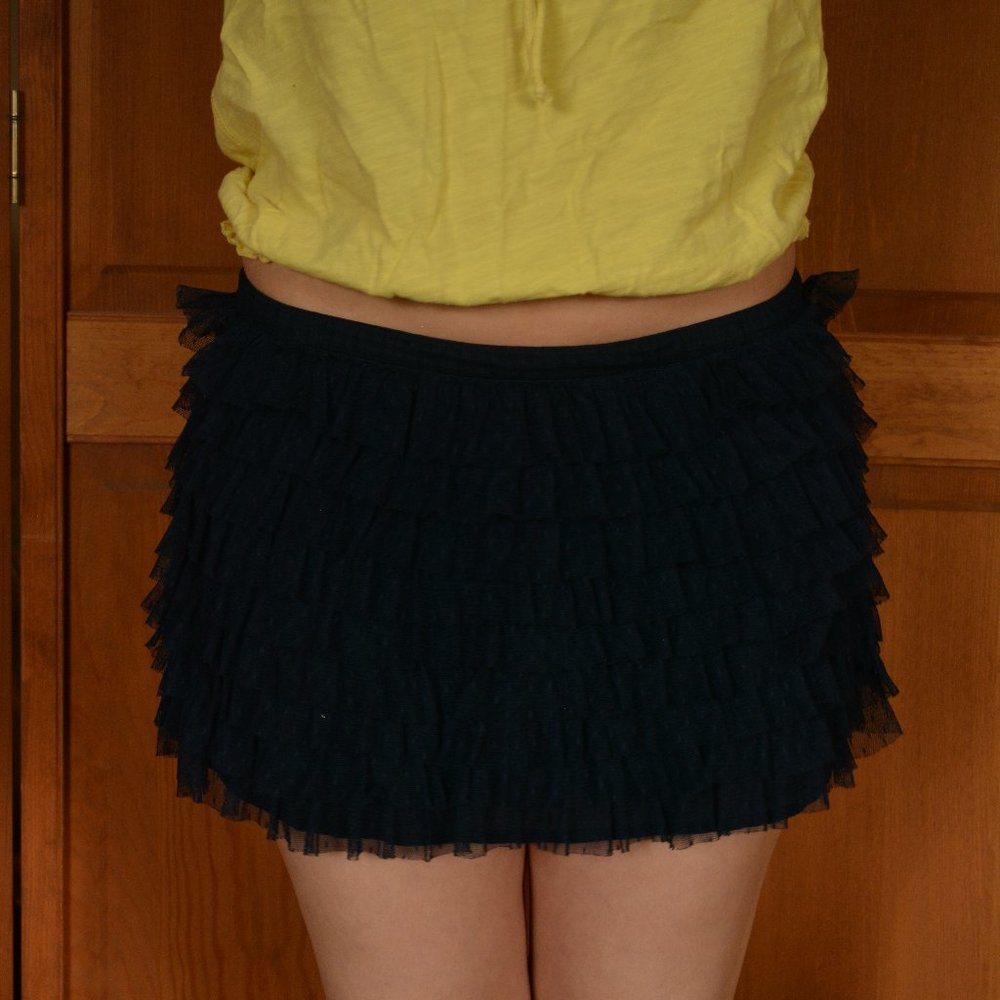 Navy Ruffle Skirt